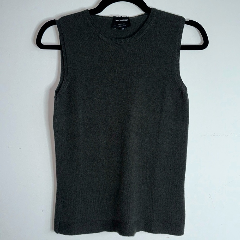 Vintage Giorgio Armani Cashmere Sweater Vest in Brown